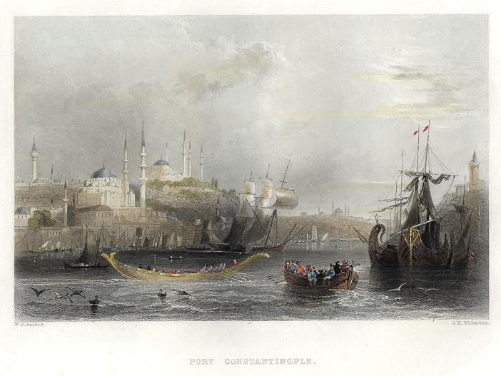 Turkey, Port Constantinople, 1840