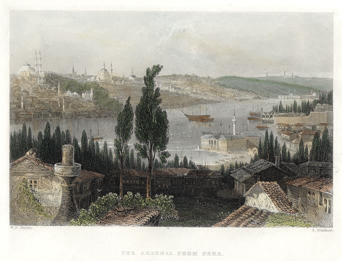 Turkey, Istanbul, The Arsenal from Pera, 1840