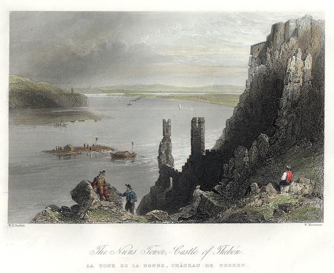 Slovakia, Nun's Tower, Castle of Theben (Devin), 1842