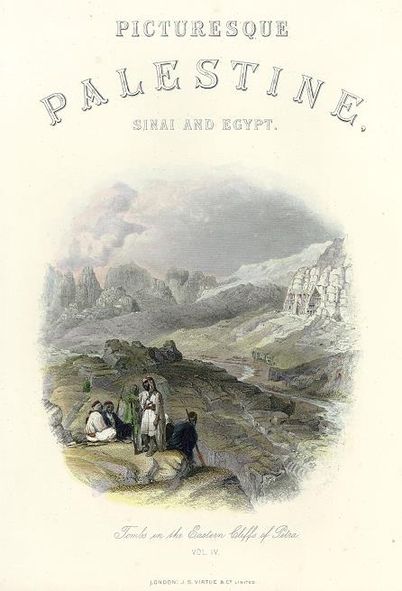 Jordan, Petra, Tombs in eastern Cliff, 1875