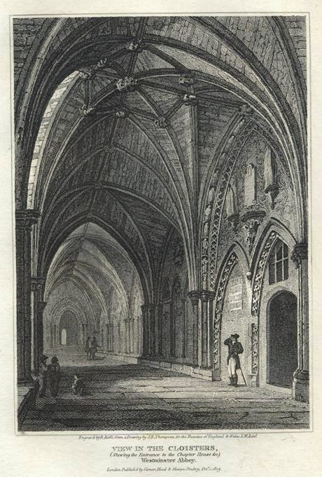 London, Westminster Abbey cloisters, 1809