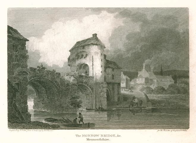 Monmouthshire, Monmow Bridge at Monmouth, 1803