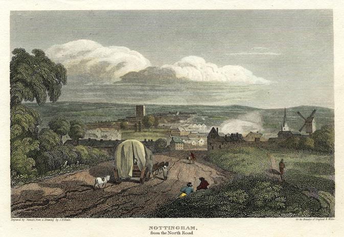 Nottingham view, from the North Road, 1813