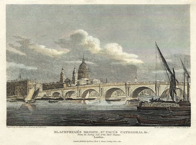 London, Blackfriars Bridge & St. Pauls Cathedral, 1810