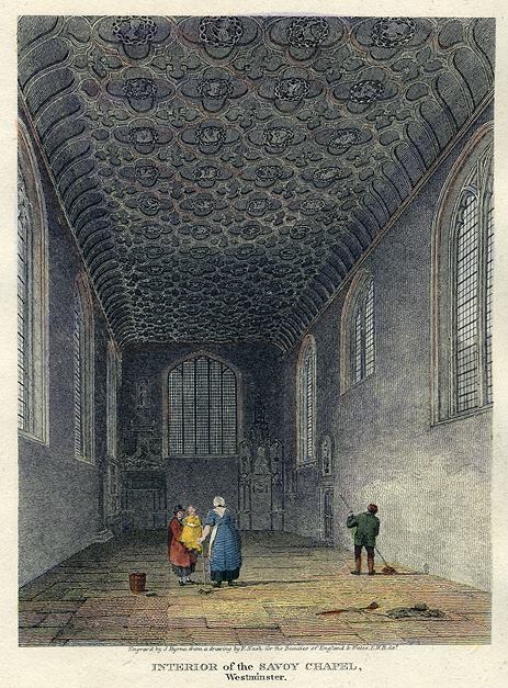 London, Savoy Chapel Interior, Westminster, 1809