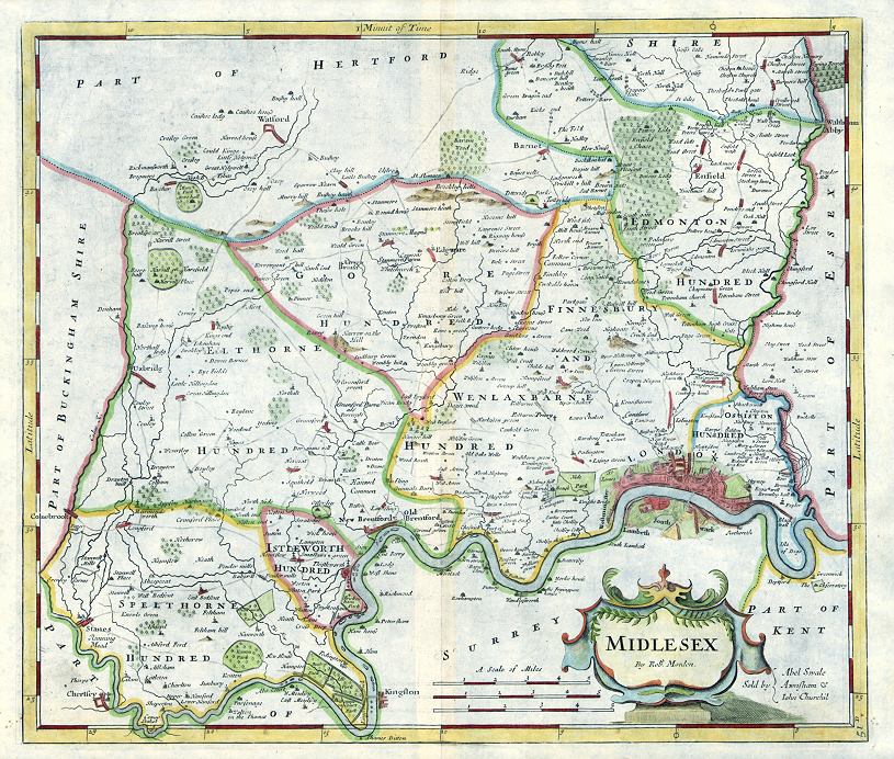 Middlesex (with London), Robert Morden, 1722