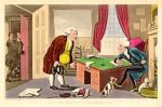Dr. Syntax & the Bookseller, aquatint, 1840