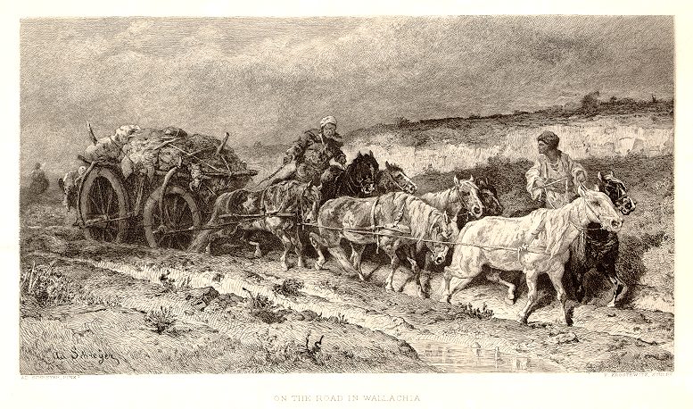 On the Road in Wallachia, etching, 1892