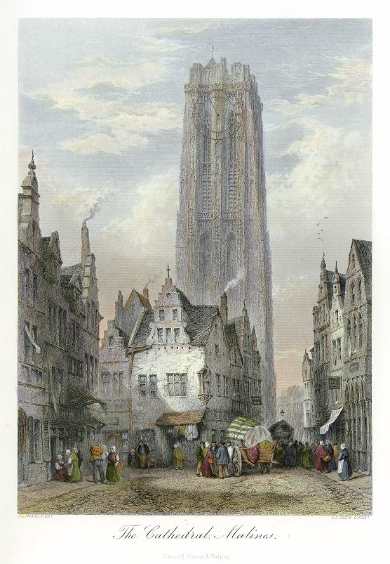 Belgium, Malines (Mechelen) Cathedral, 1872