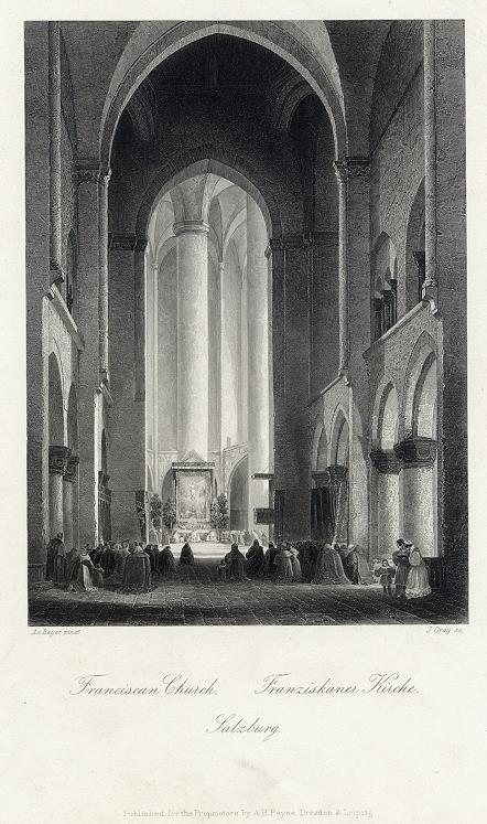 Austria, Franciscan Church at Salzburg, 1849