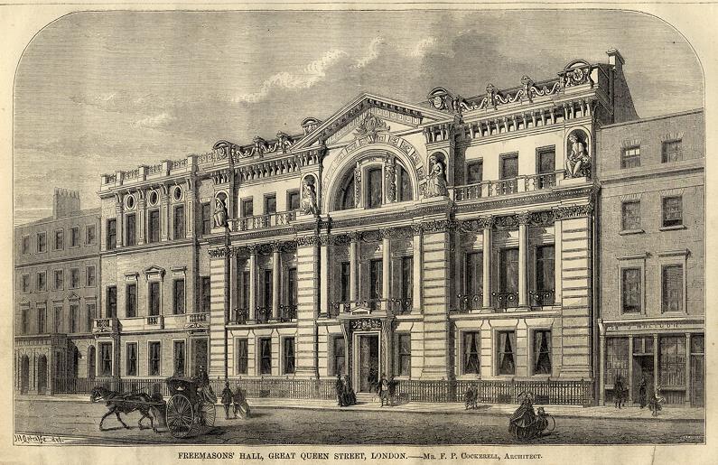 London, Freemason's Hall, Great Queen Street, 1866