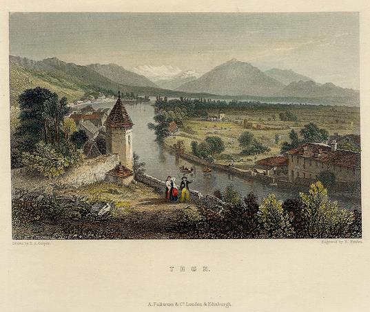 Switzerland, Thun view, 1856