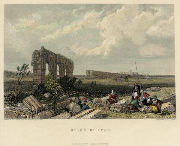 Lebanon, Tyre view, 1856