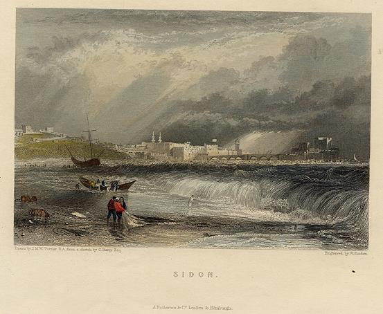 Lebanon, Sidon view, 1856