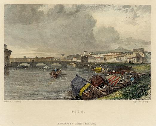 Italy, Pisa view, 1856