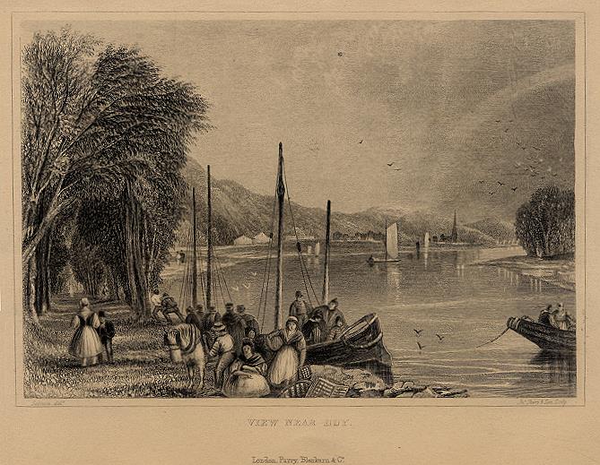 Belgium, view near Huy, 1833