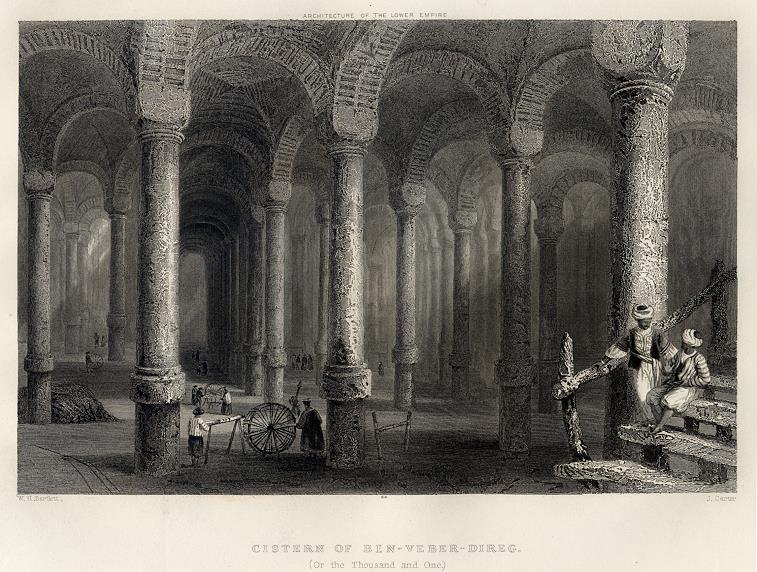 Turkey, Constantinople, Cistern of Bin-Veber-Direg (or the Thousand and One), 1855