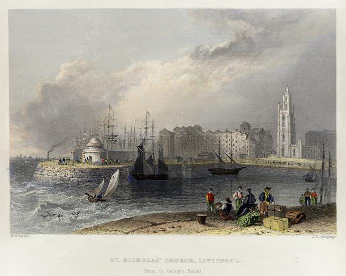 Liverpool view, St.Nicholas Church, 1842