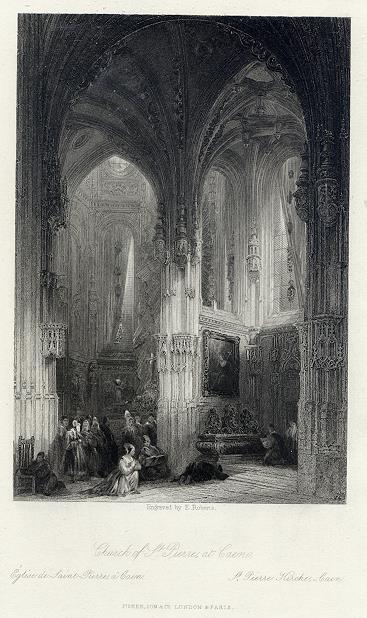 France, Caen, Church of St.Pierre, 1840