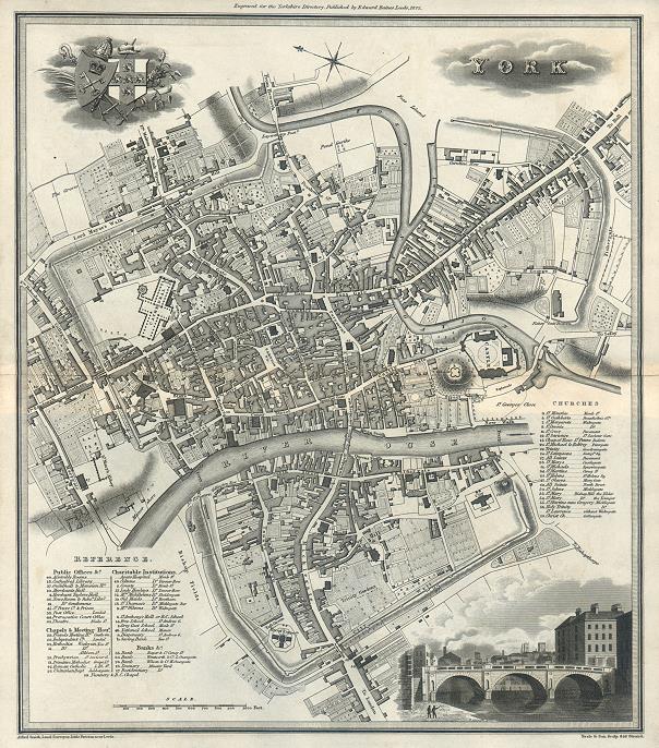 Yorkshire, Plan of York, 1822