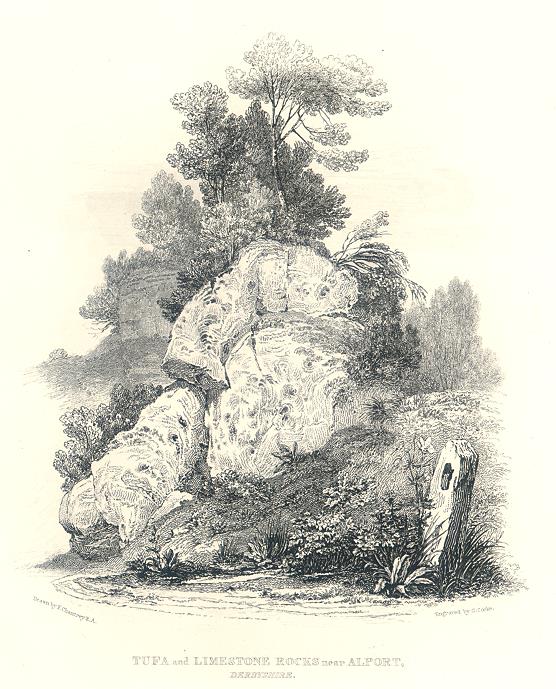 Derbyshire, Tufa & Limestone Rocks near Alport, 1820 / 1886