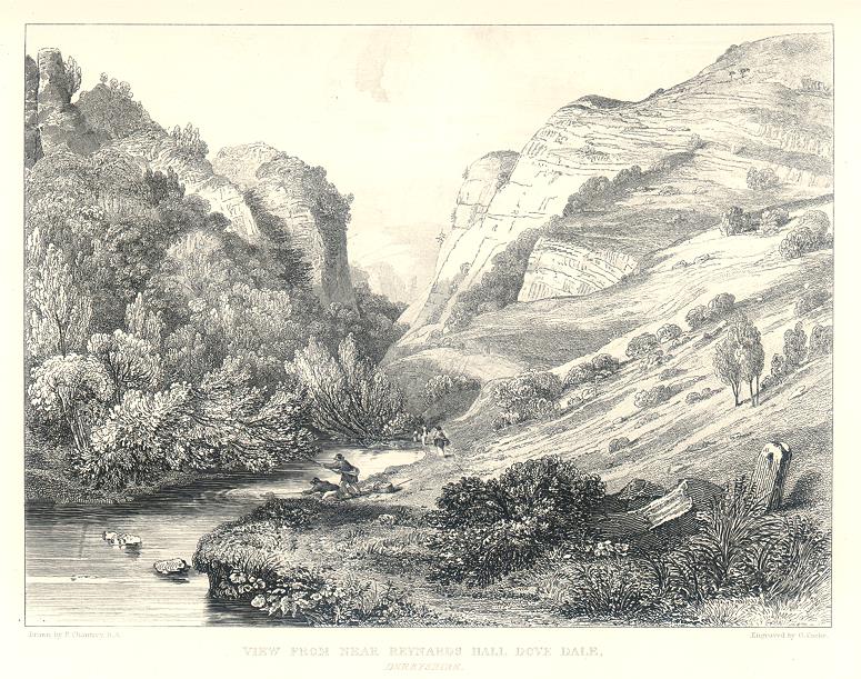 Derbyshire, View in Dovedale, 1820 / 1886