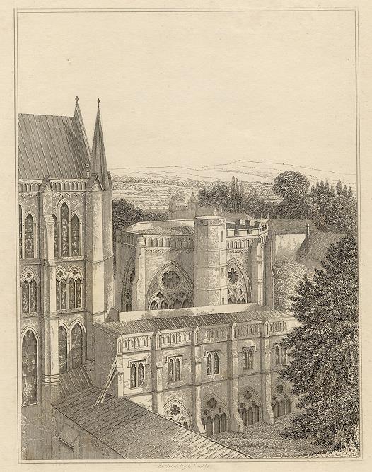 Wiltshire, view from Salisbury Cathedral, 1834