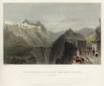 France, approach to Briancon from Mt.Genevre, 1836