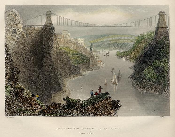 Bristol, Clifton Suspension Bridge, 1842