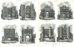 London, City Gates on two prints, 1815