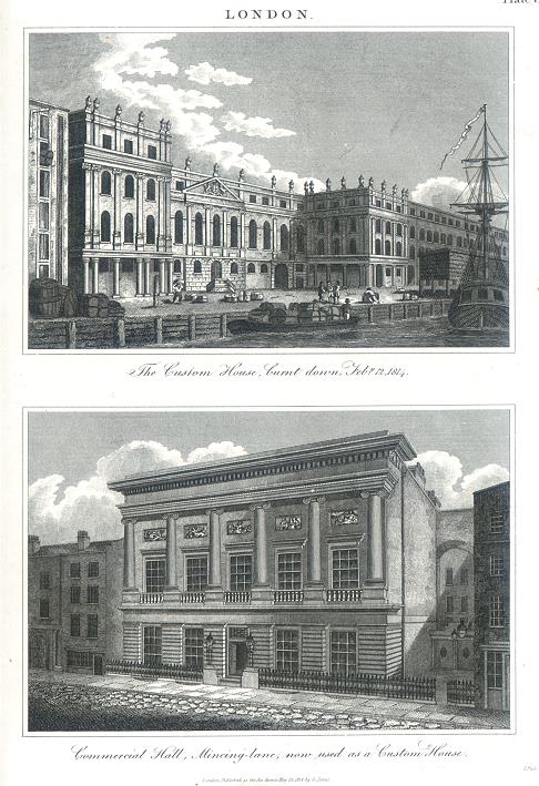 London, Old Custom House & Commercial Hall, 1815