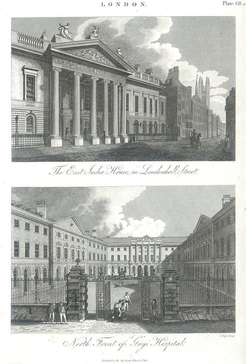 London, East India House & Guy's Hospital, 1815