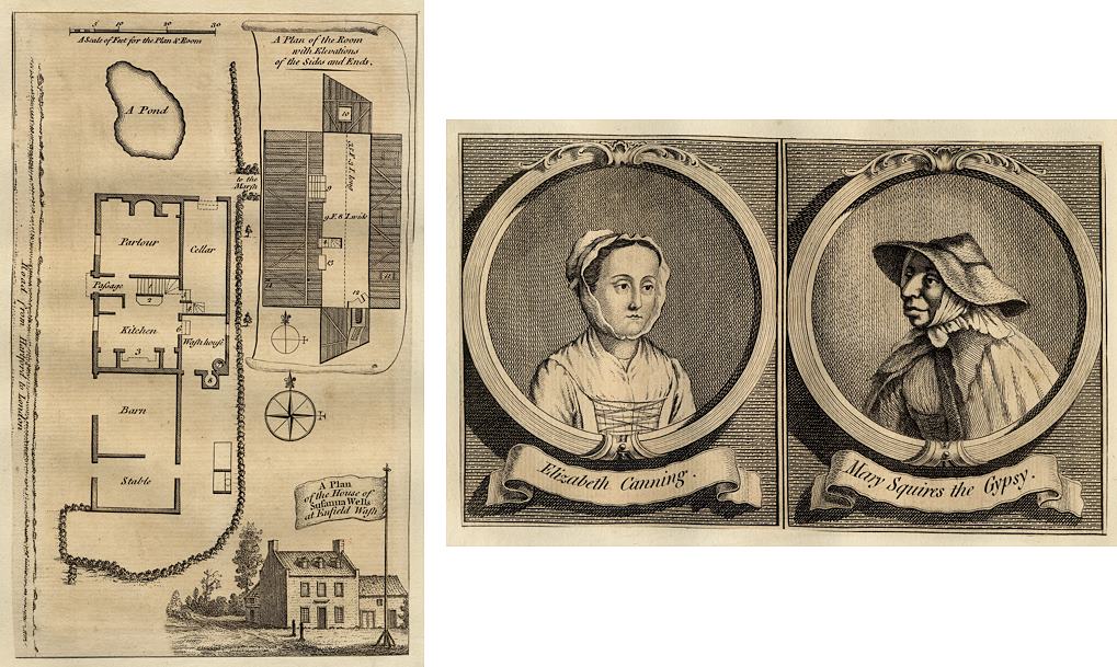 London, Brothel of Susanna Wells at Enfield Wash & portraits, 1754