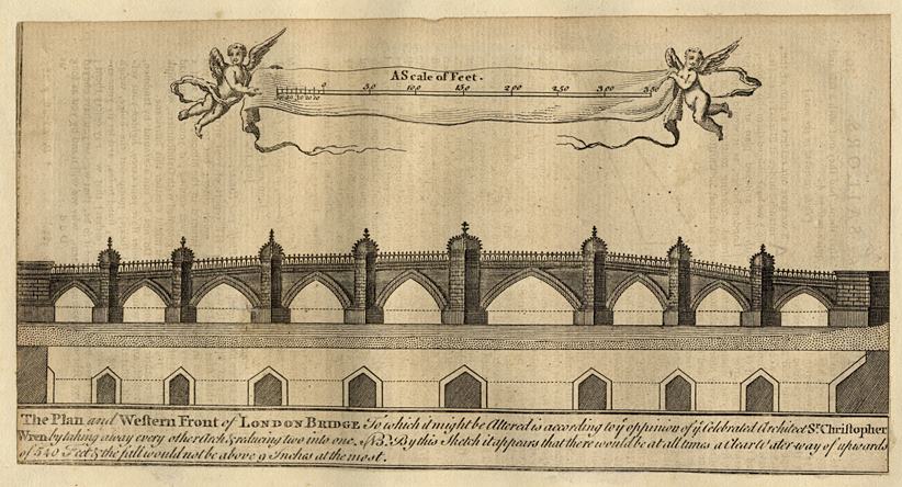 London, London Bridge according to Christopher Wren, c1760