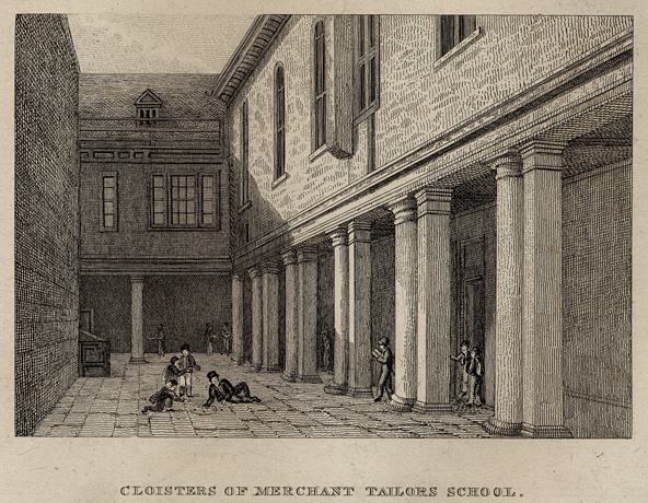 London, Cloisters of Merchant Tailors School, 1827