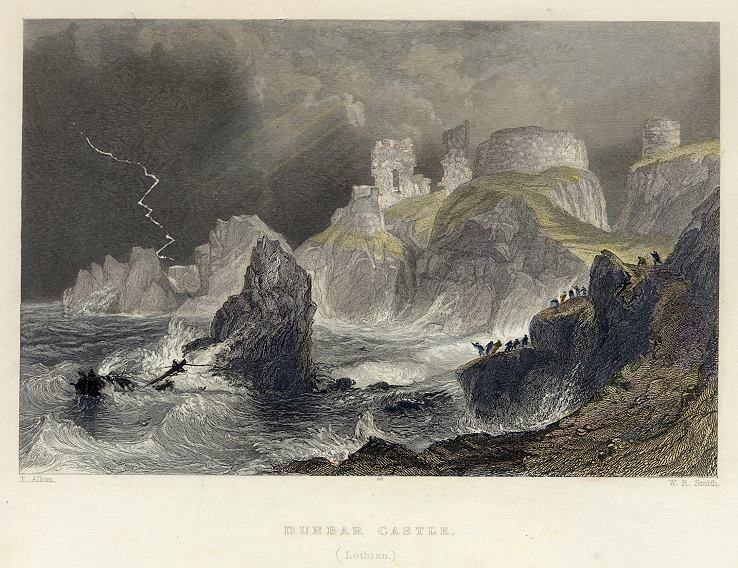 Scotland, Dunbar Castle, 1840