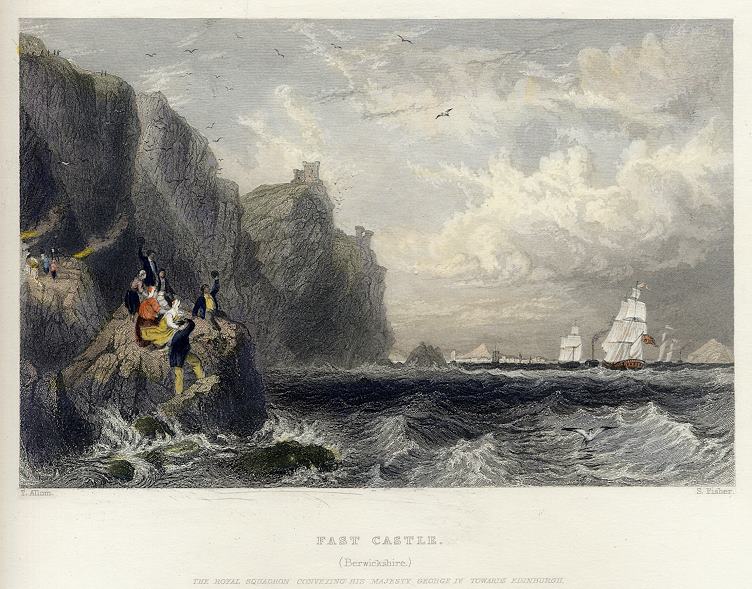 Scotland, Fast Castle, 1840