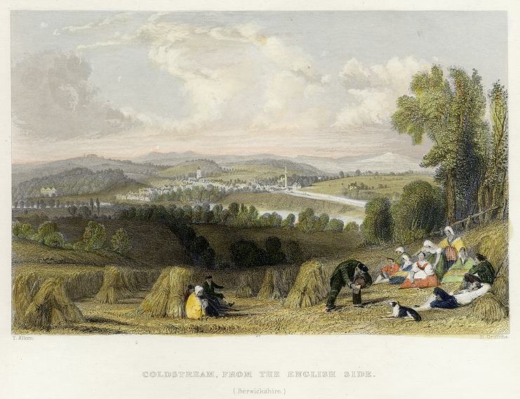 Scotland, Coldstream from the English Side, 1840