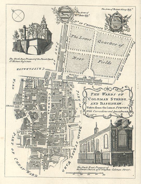 London, plan of Coleman St. and Bassishaw Wards by Bowen, 1771