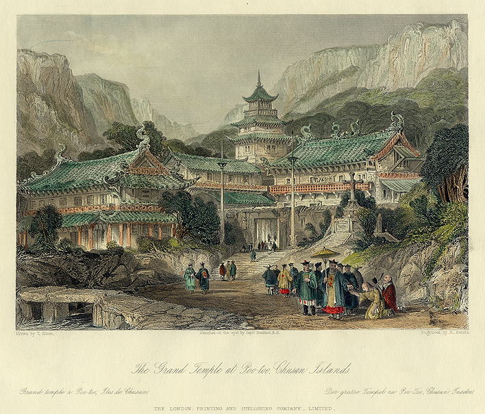 China, Grand Temple at Poo-too, Chusan Islands, 1855