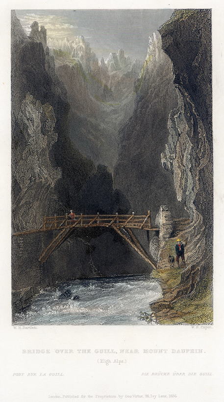 France, Bridge over the Guill, near Mount Dauphin (Alps), 1836