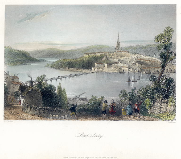 Ireland, Londonderry view, 1841