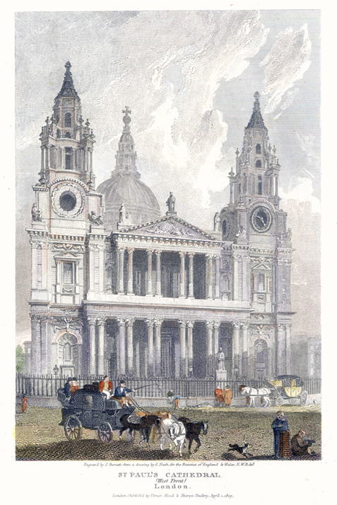 London, St. Paul's Cathedral West Front, 1809