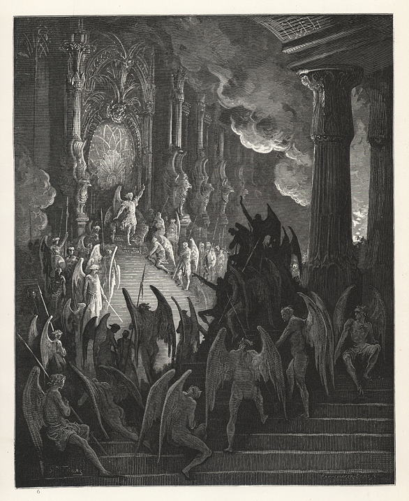 High on a throne of royal state ..., Gustave Dore, 1880