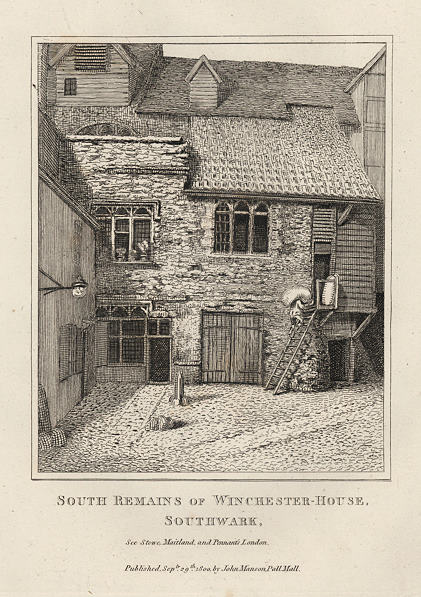 London, Remains of Winchester House, Southwark, 1800