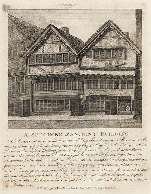 London, Ancient Buildings in King Street, Westminster, 1791