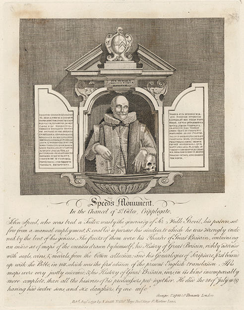 London, John Speed's Monument, St.Giles, Cripplegate, 1791