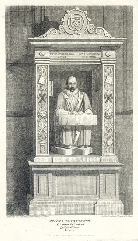 London, Stow's Monument, St.Andrew Undershaft, 1815