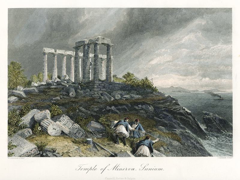 Greece, Temple of Minerva at Sunium, 1875