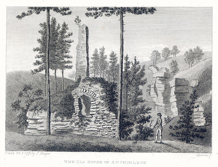 Scotland, Ayrshire, Old House (Castle) of Auchinleck, 1791